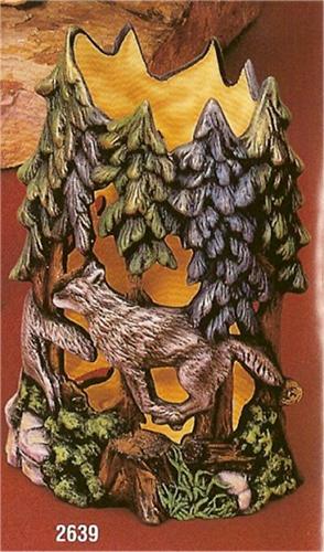 Timber Wolf Vase Cut Out 8.5"t