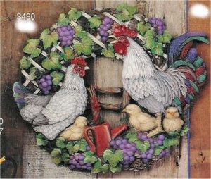 Rooster Wreath 17"D