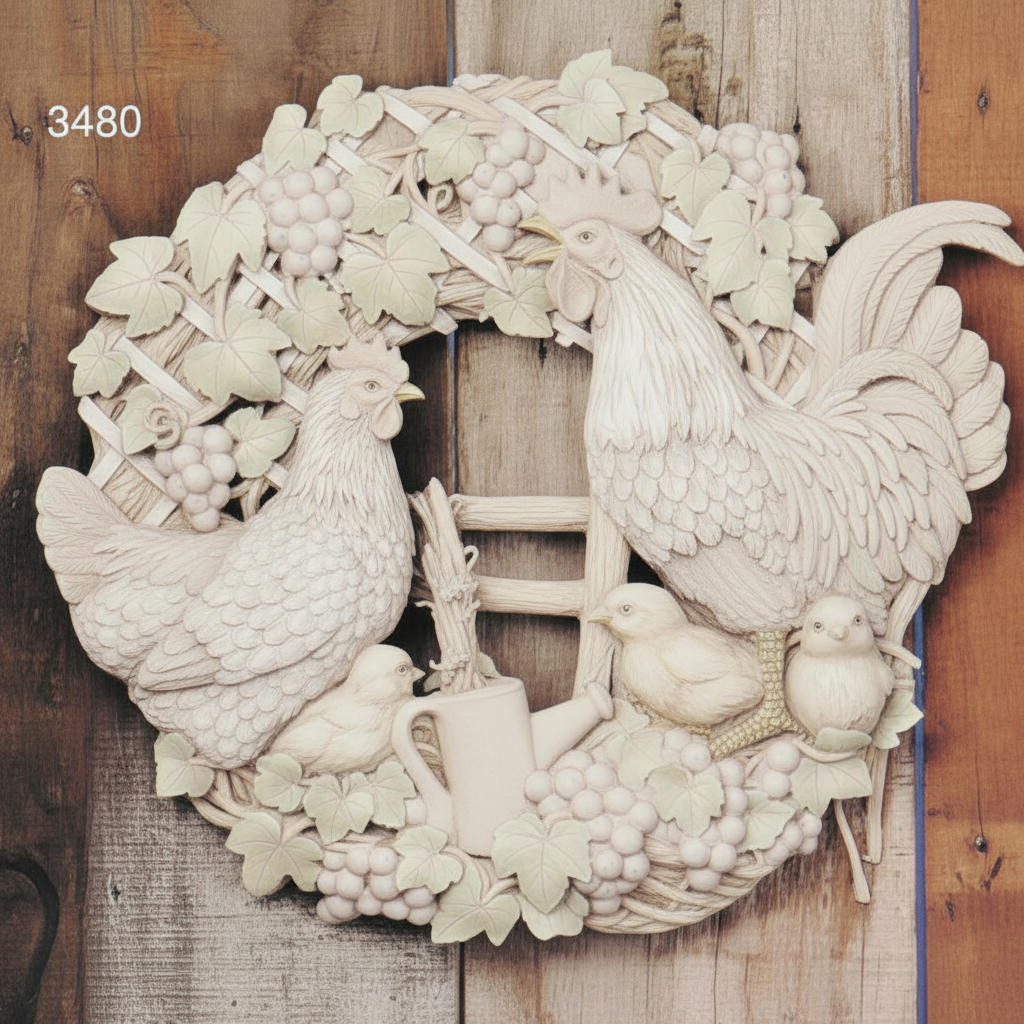 Rooster Wreath 17"D