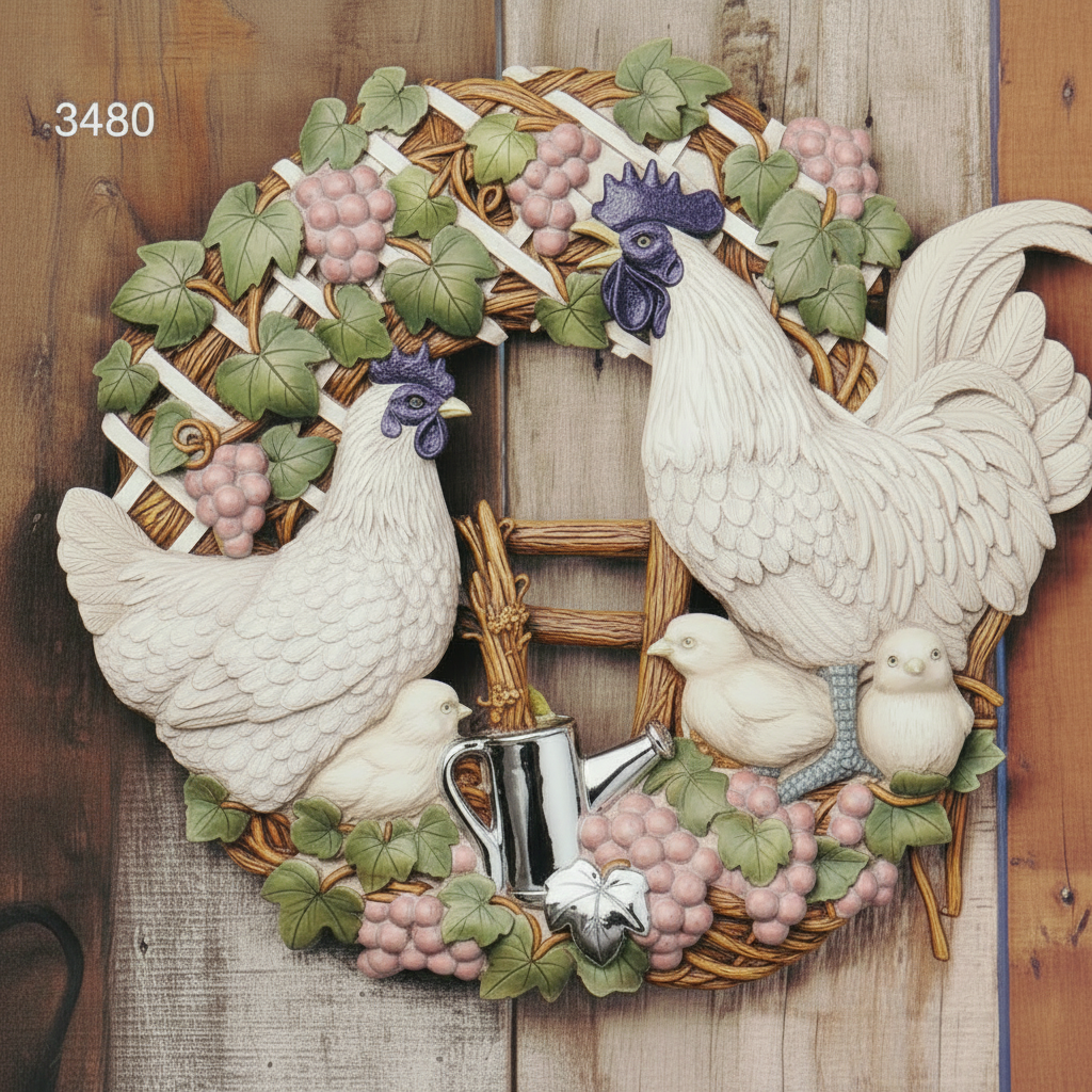 Rooster Wreath 17"D