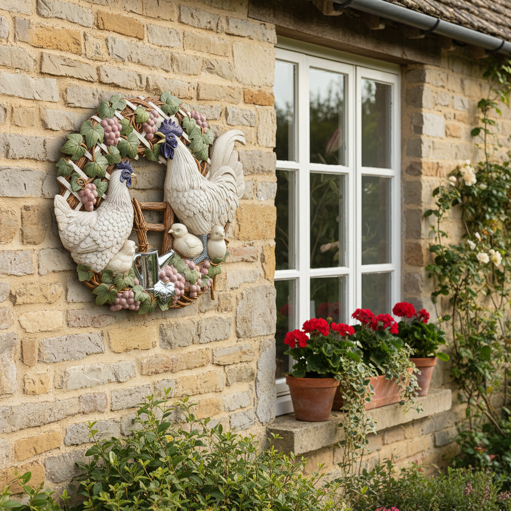 Rooster Wreath 17"D