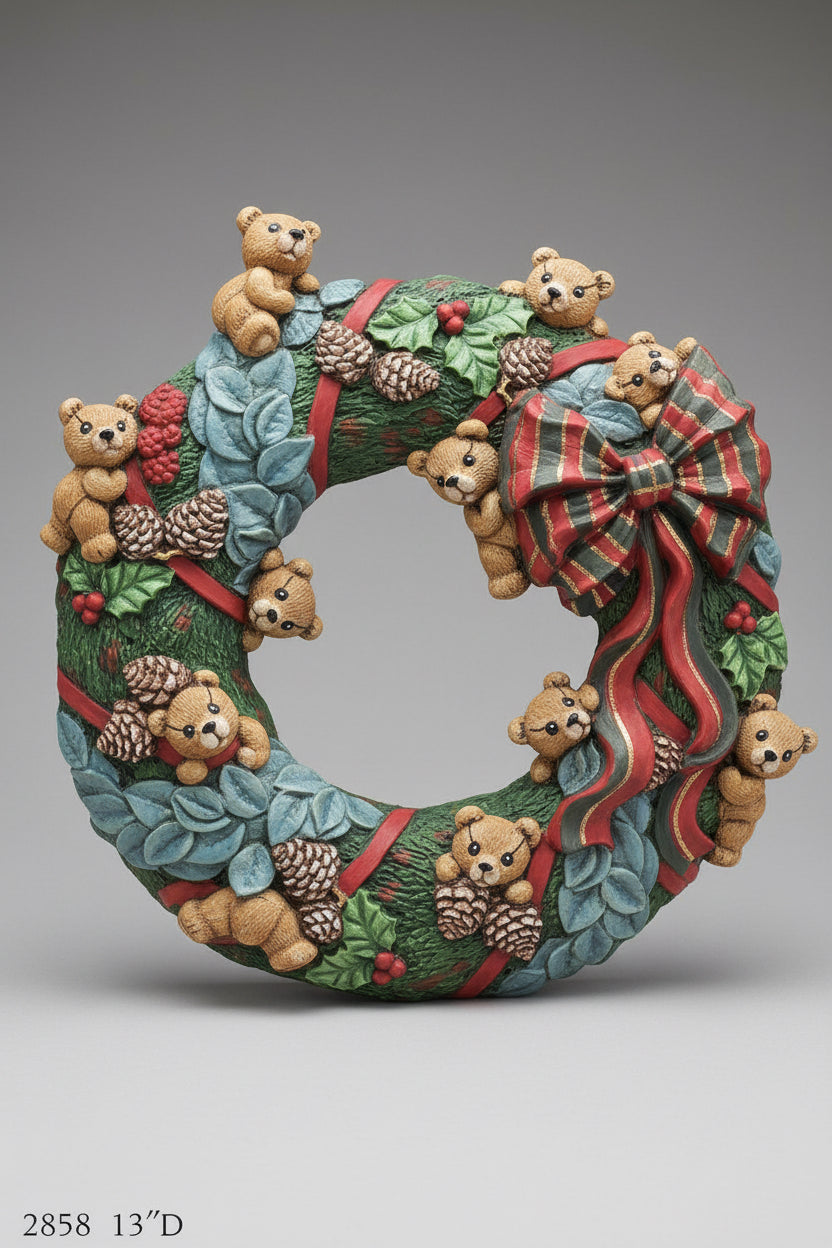 Teddybear Wreath 13"D