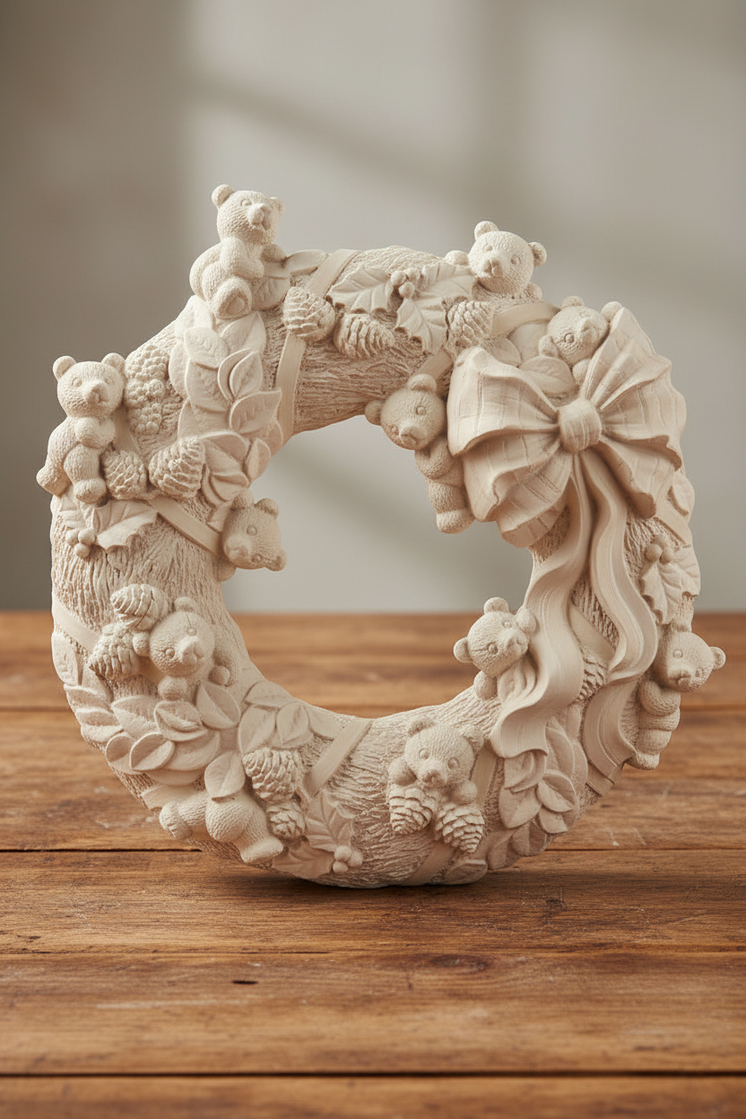 Teddybear Wreath 13"D