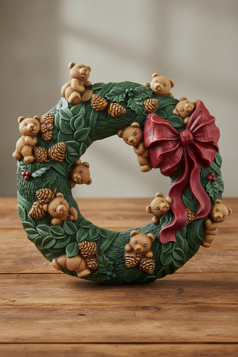 Teddybear Wreath 13"D