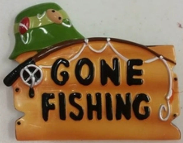 KP Gone Fishing Orn. 2.5”x3”